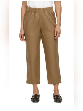 Banana Republic Tapered Crop Pull-On Pants Capris With Pockets Beige Tan Size S